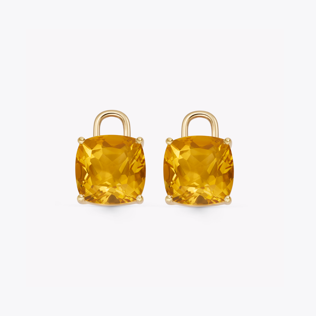Kiki Cushion Citrine Detachable Drops