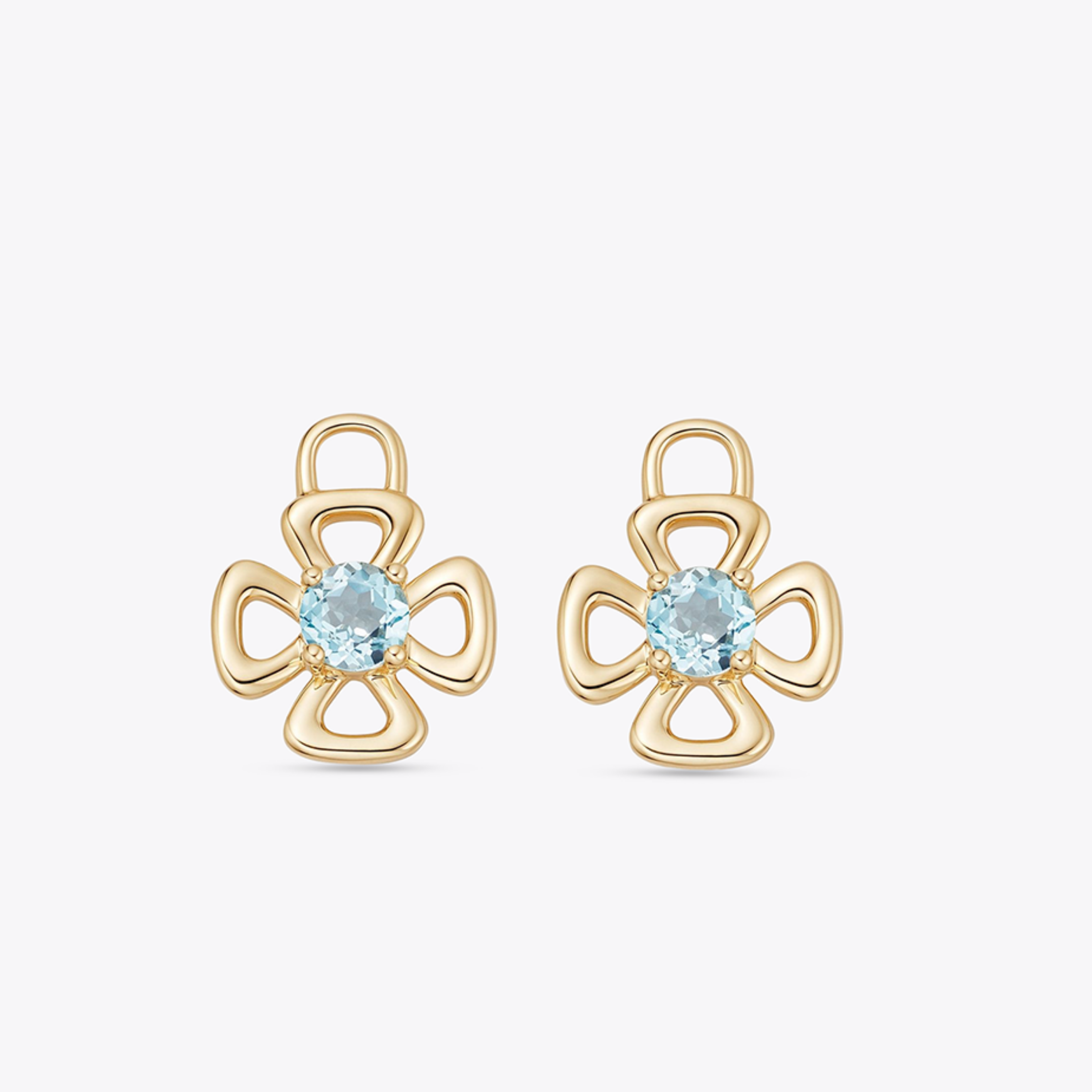 Four Petal Blue Topaz Detachable Drops