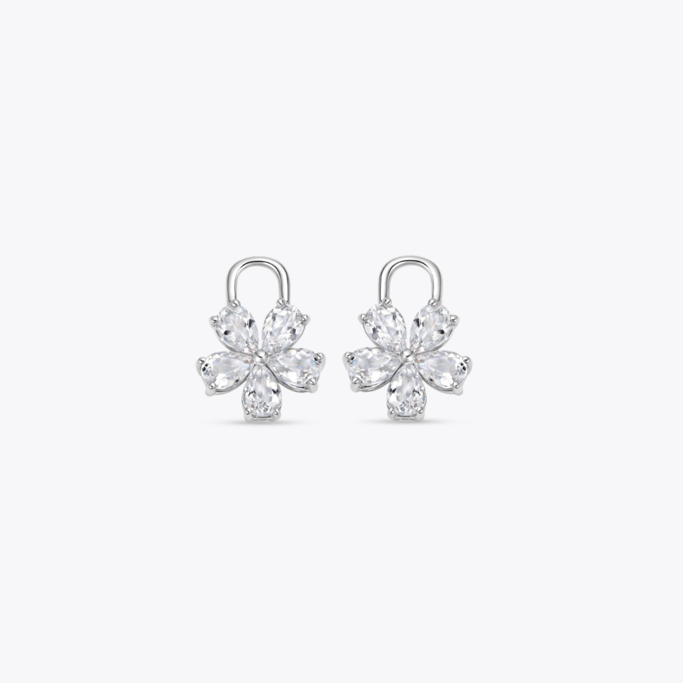 Petals White Topaz Flower Detachable Drops