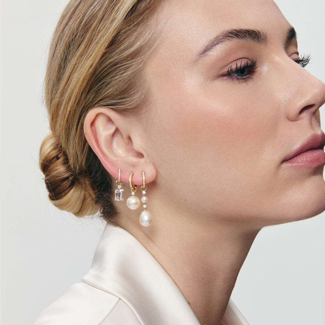 Pearl and Diamond Accent Detachable Drops