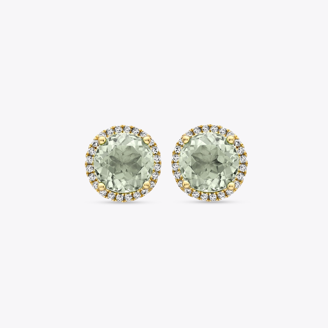 Grace Amethyst Diamond Stud Earrings