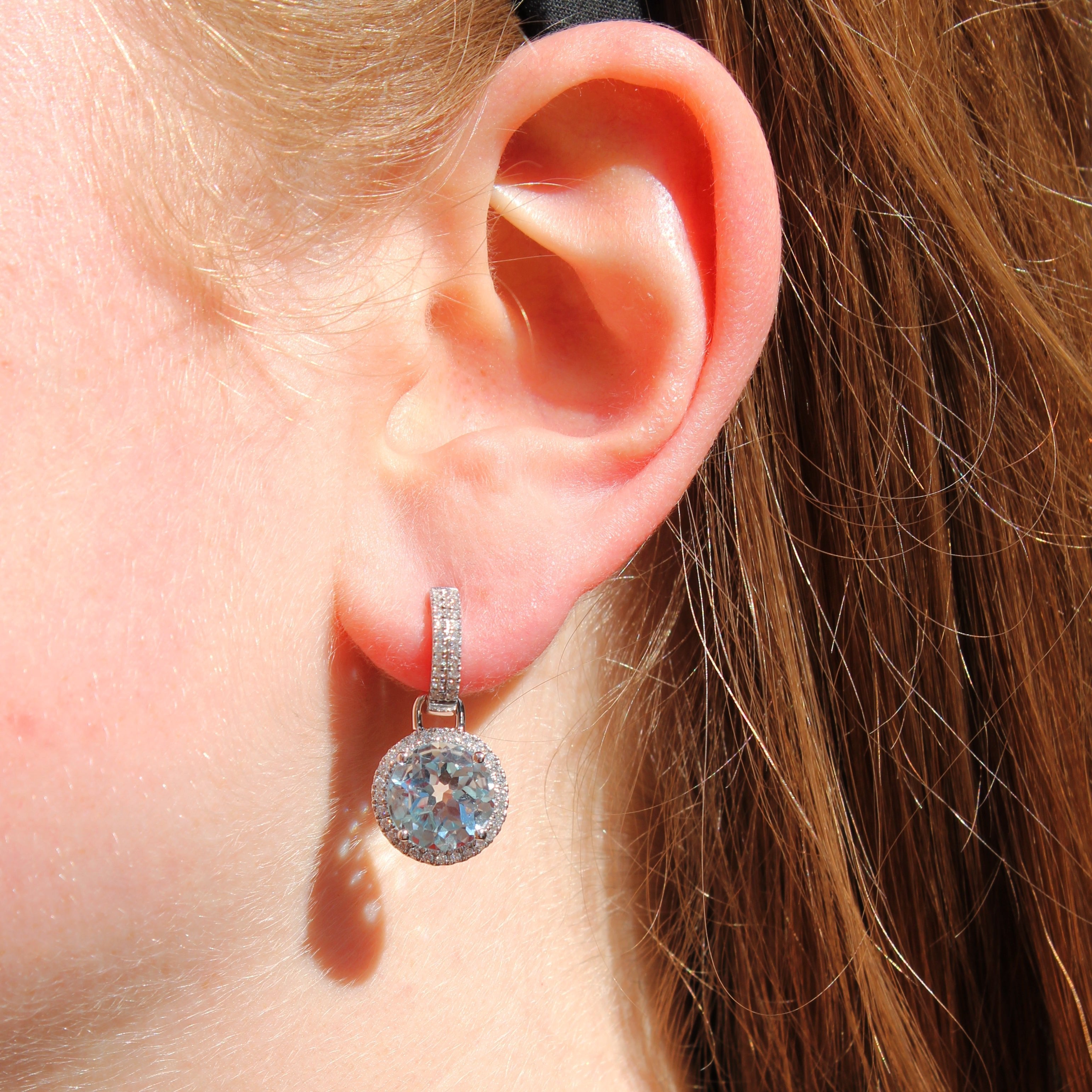 Grace Large Blue Topaz and Diamond Detachable Earrings