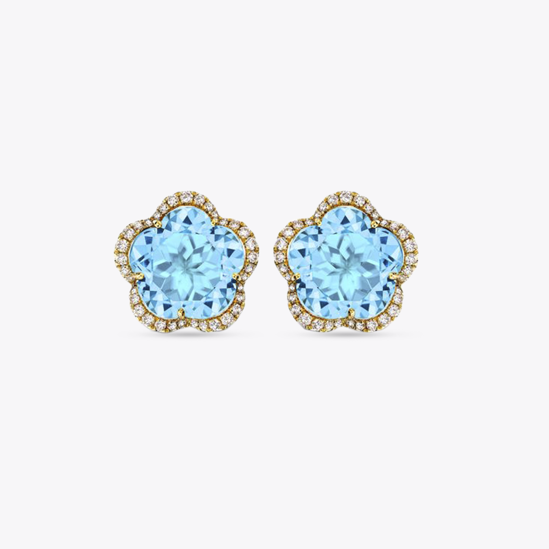 Eden Flower Topaz Diamond Studs
