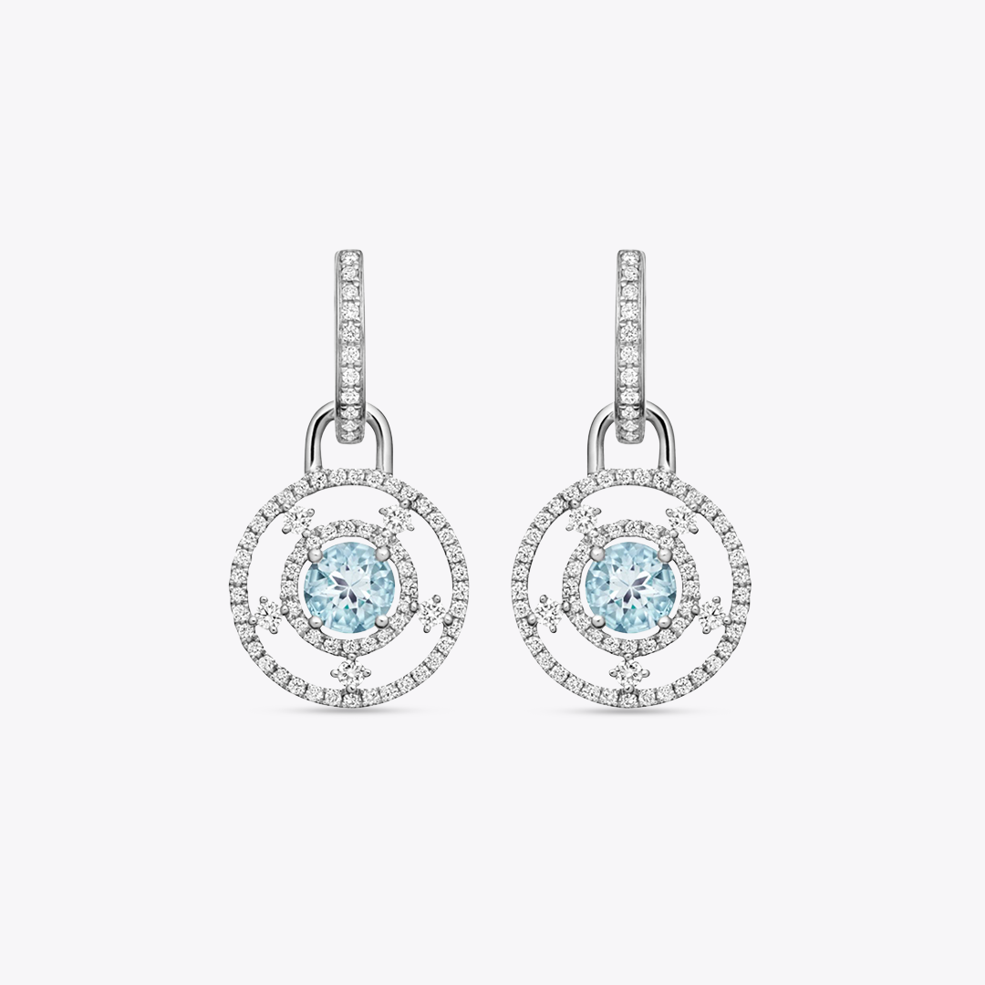 Apollo Blue Topaz and Diamond Detachable Earrings