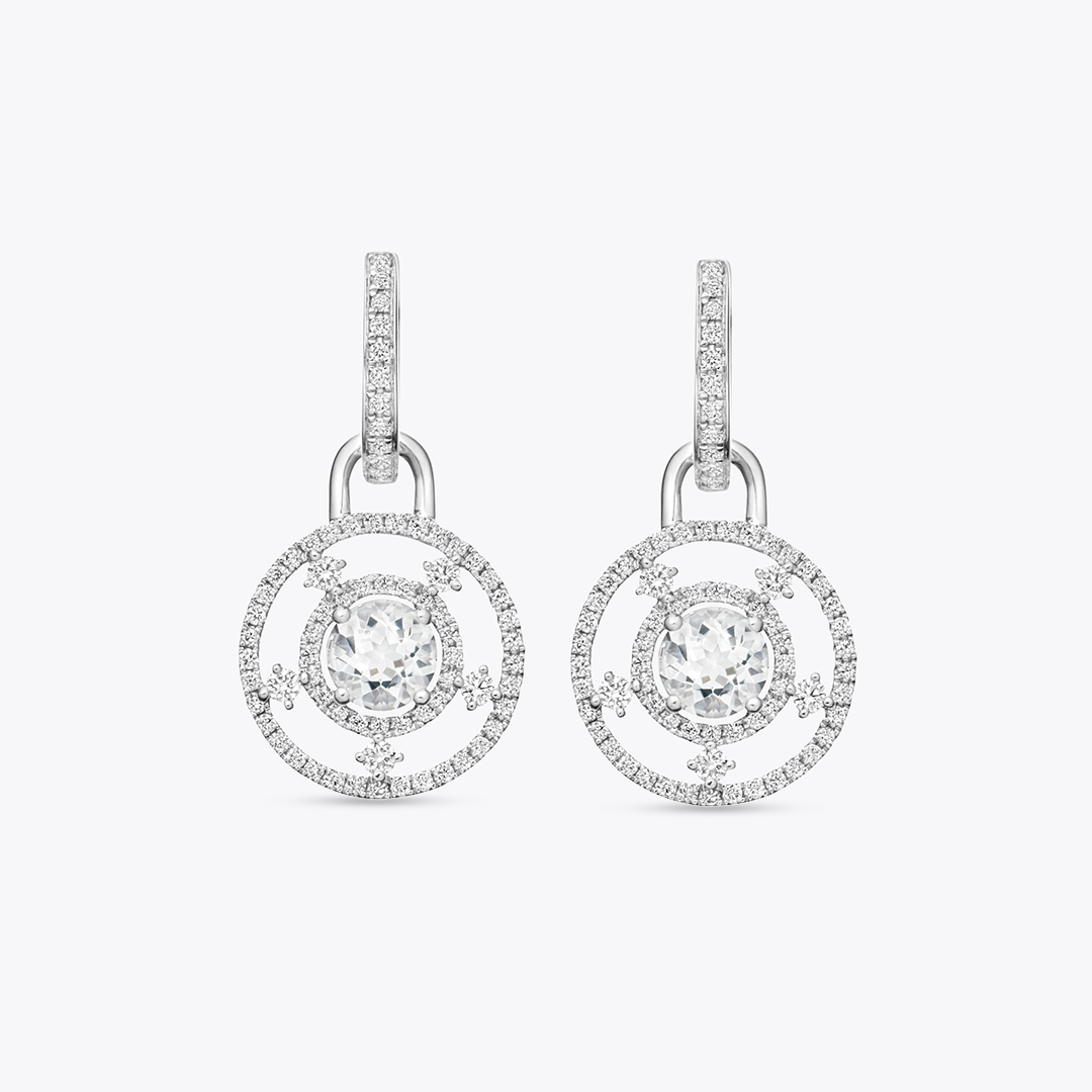 Apollo White Topaz and Diamond Detachable Earrings