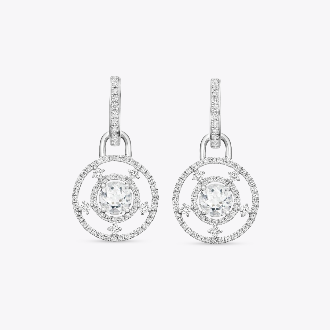 Apollo White Topaz and Diamond Detachable Drops