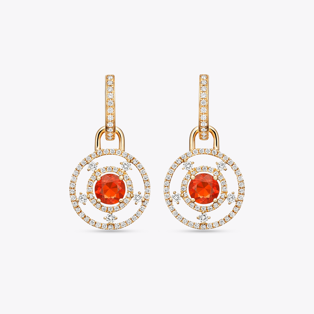 Apollo Fire Opal Diamond Detachable Earrings