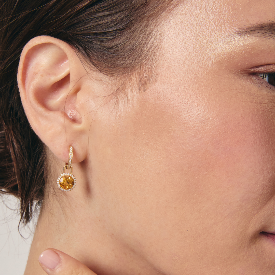 Grace Mini Citrine and Diamond Detachable Earrings
