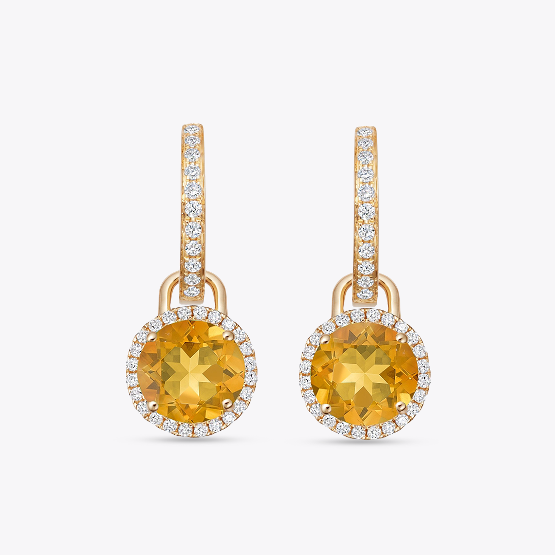 Grace Mini Citrine and Diamond Detachable Earrings