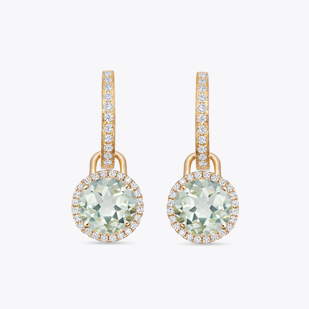 Grace Mini Green Amethyst and Diamond Detachable Earrings