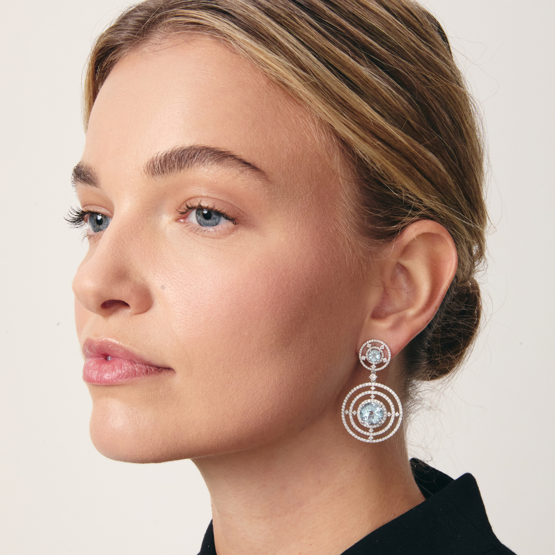 Kiki Diamond Blue Topaz Apollo Earrings