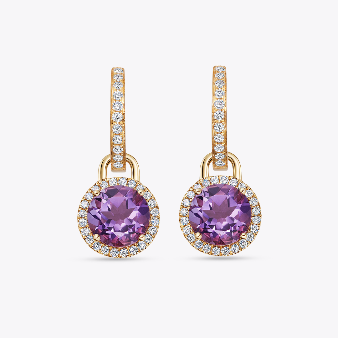 Grace Mini Amethyst and Diamond Detachable Drops