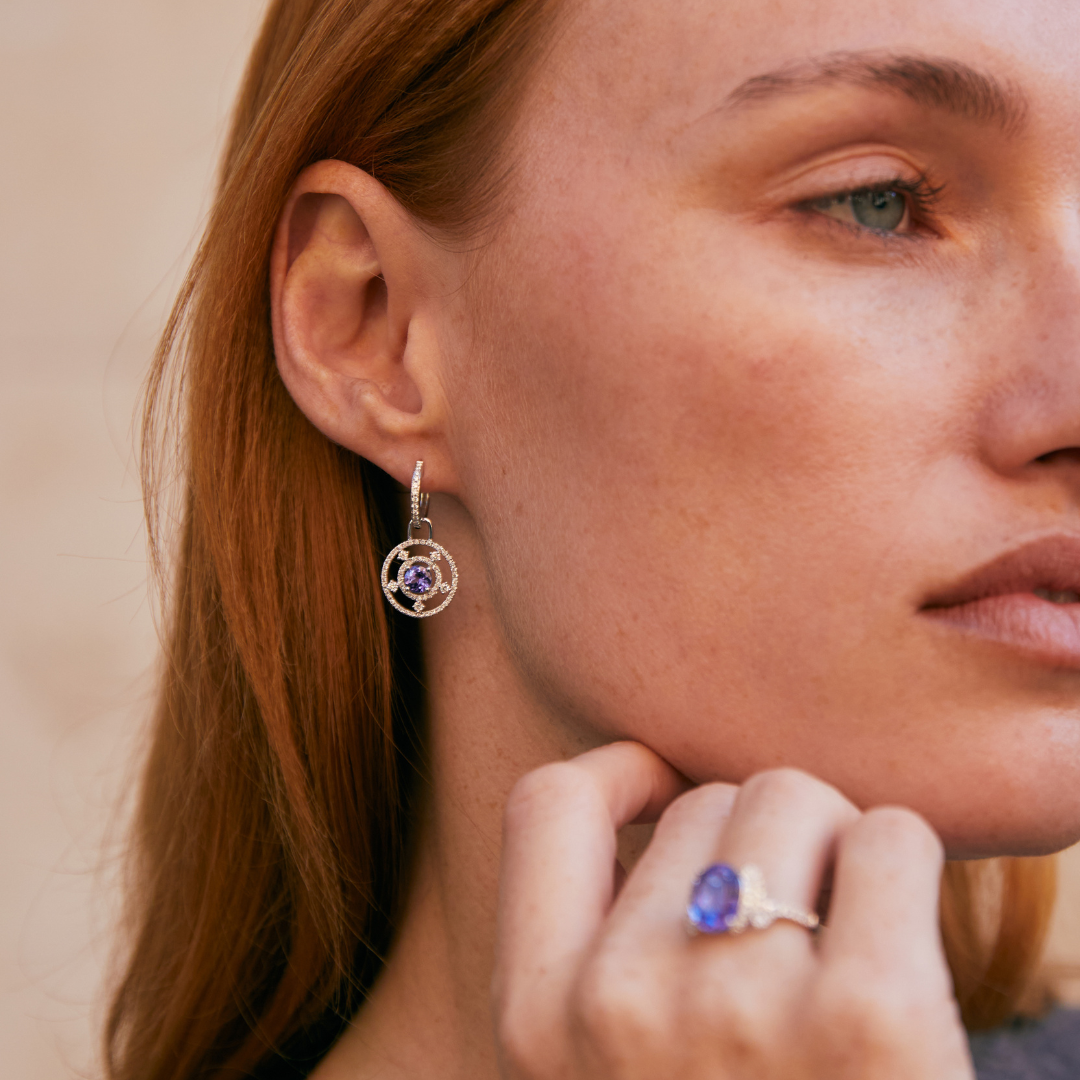 Apollo Tanzanite and Diamond Detachable Earrings