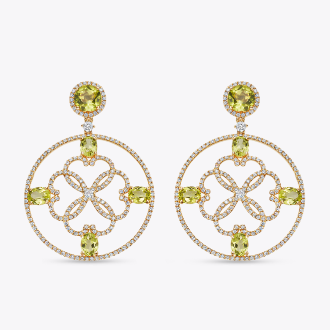 Kiki Diamonds Circle Peridot Earrings