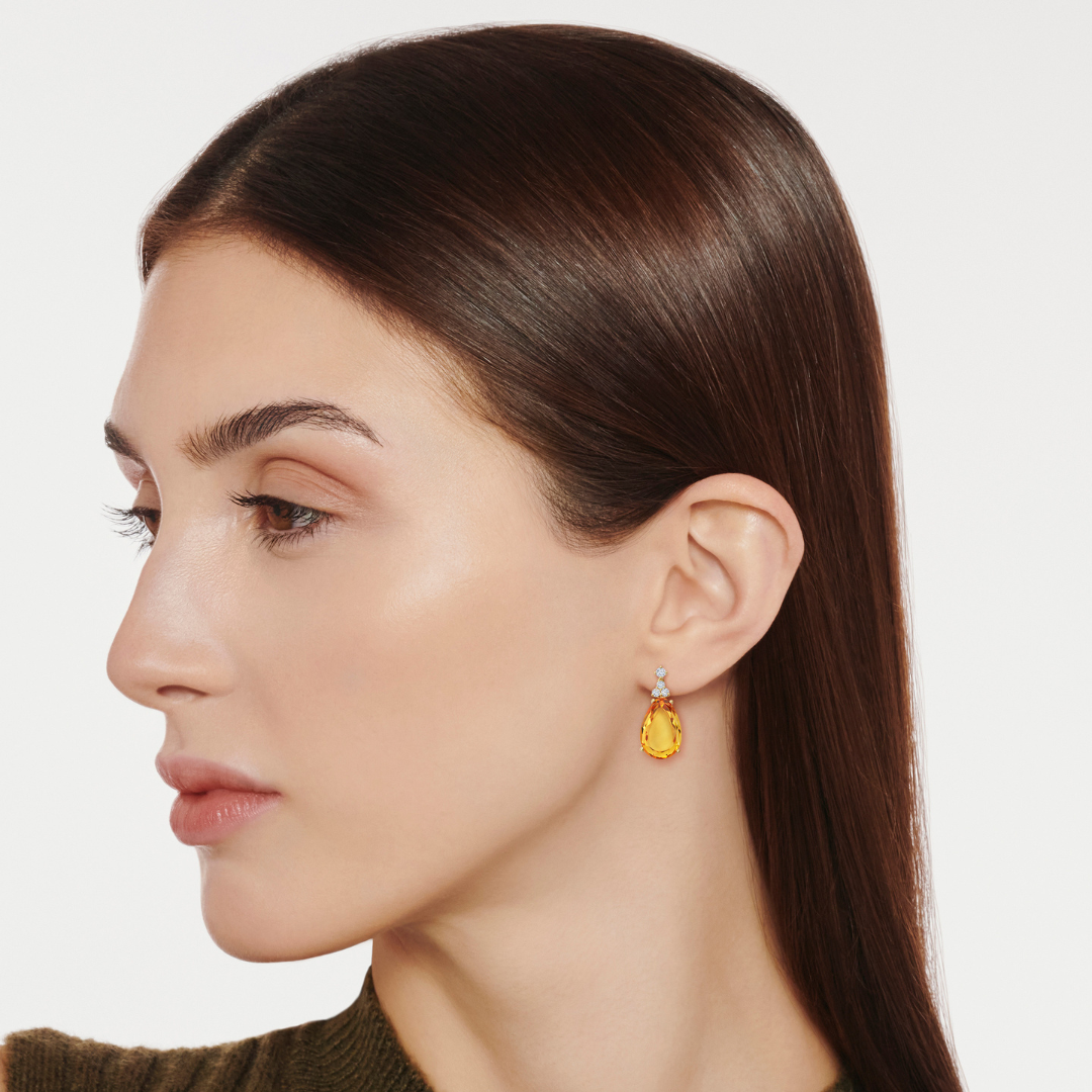 Citrine 2025 diamond earrings