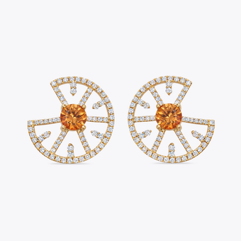 Mandarin Garnet and Diamond Earrings