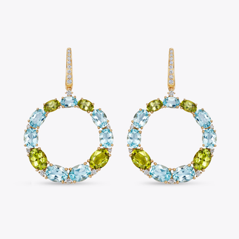 Special Editions Pear Fire Opal and Diamond Earrings