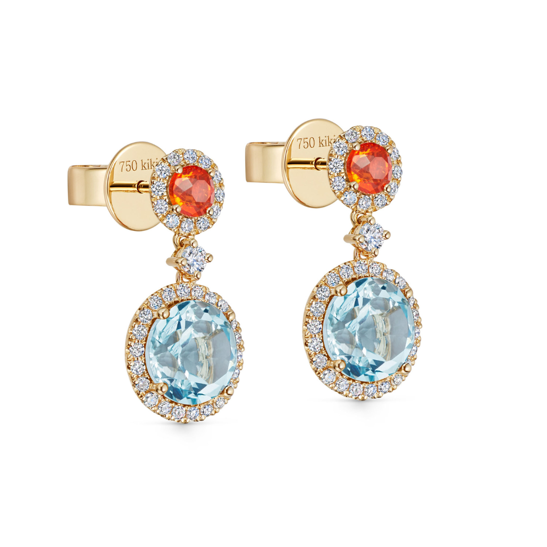 Grace Double Blue Topaz and Fire Opal Earrings – Kiki McDonough