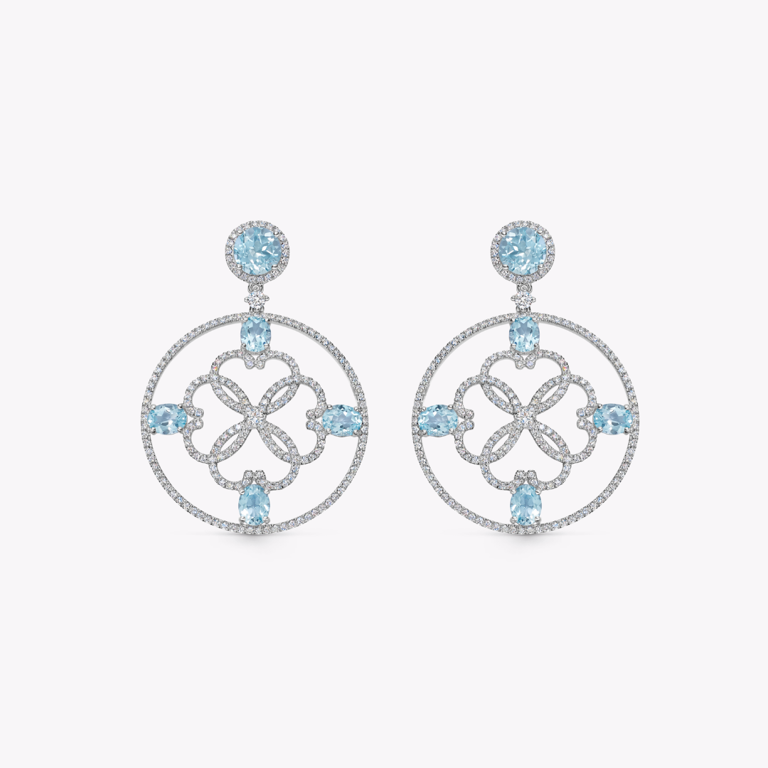 Kiki Diamonds Circle Blue Topaz Earrings