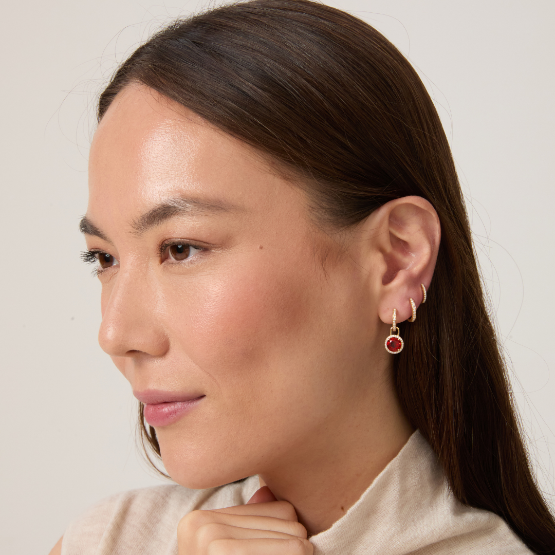 Grace Mini Fire Opal and Diamond Detachable Earrings