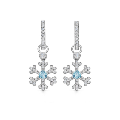 Snowflake Blue Topaz and Diamond Detachable Earrings