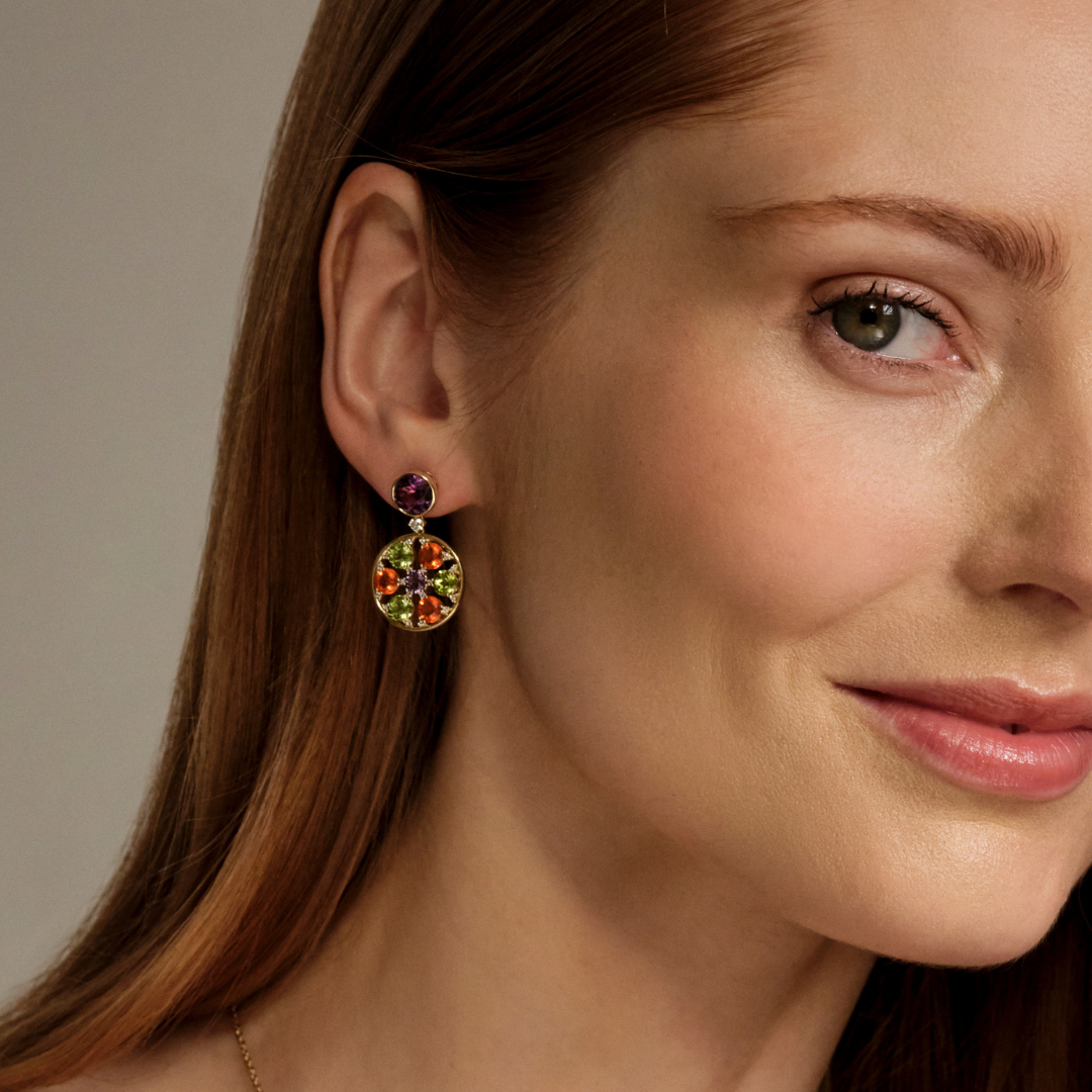 Fireworks Amethyst Spinner Earrings