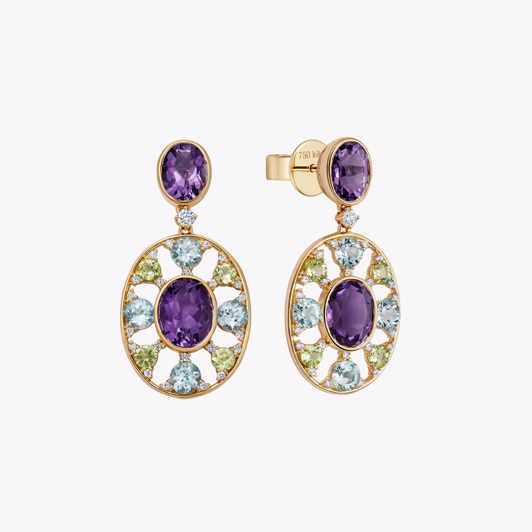 Fireworks Amethyst Oval Sparkler Earrings