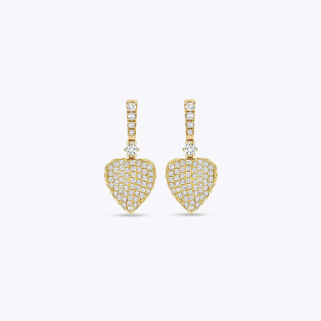 Lauren Pave Diamond Leaf Drop Earrings
