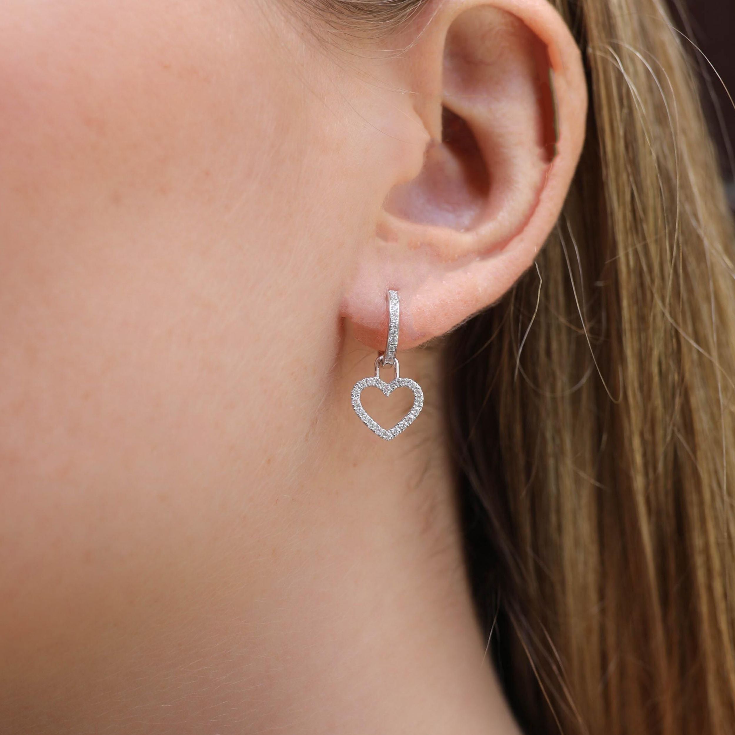 Eden Diamond Heart Detachable Earrings
