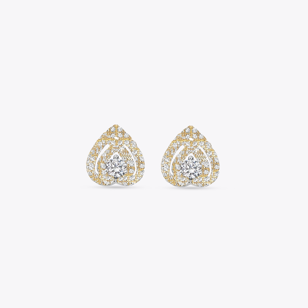 Lotus Diamond Stud Earrings
