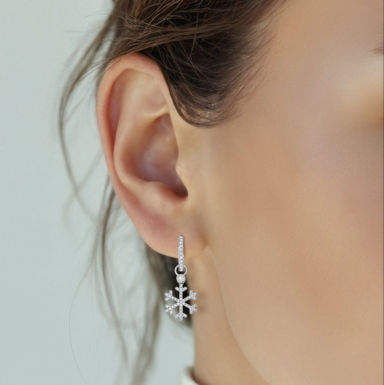 Snowflake Diamond Detachable Earrings
