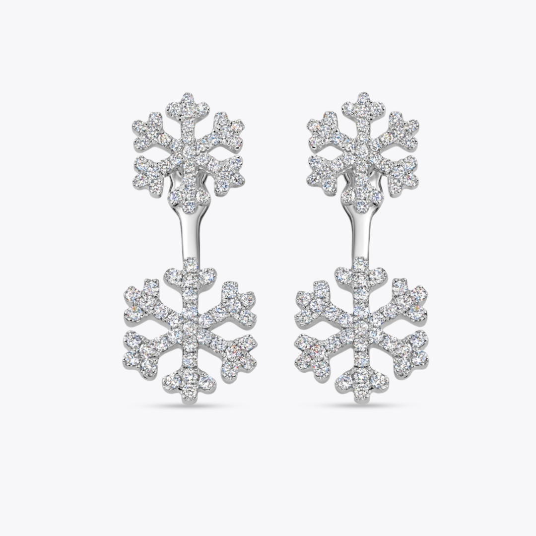 Snowflake Diamond Ear Jackets