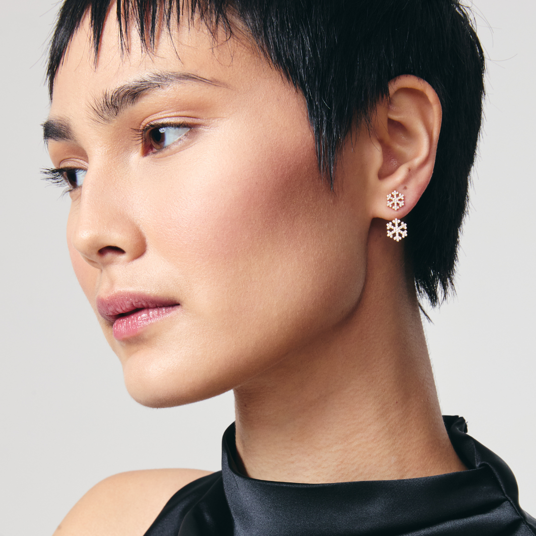 Snowflake Diamond Ear Jackets