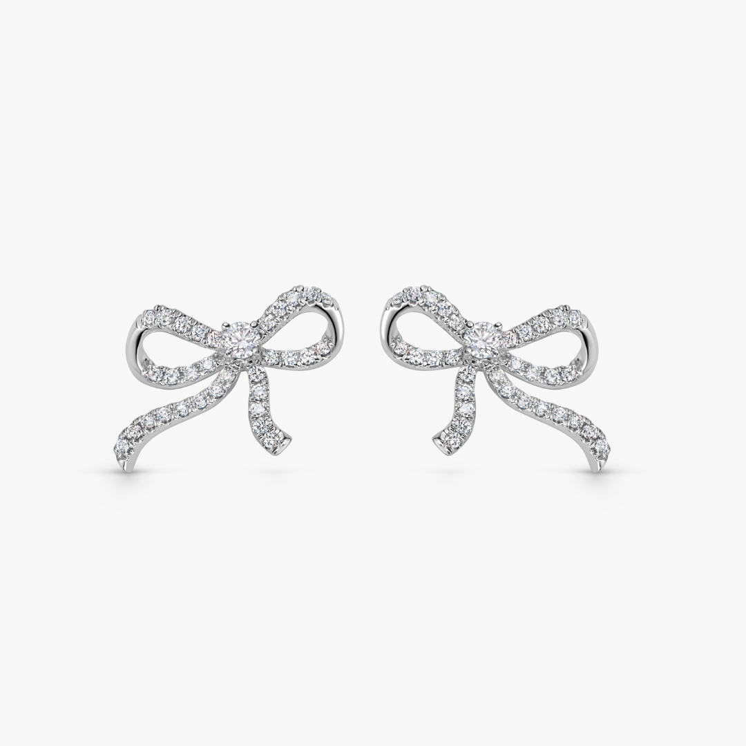'The Kiki Bow' Diamond Stud Earrings