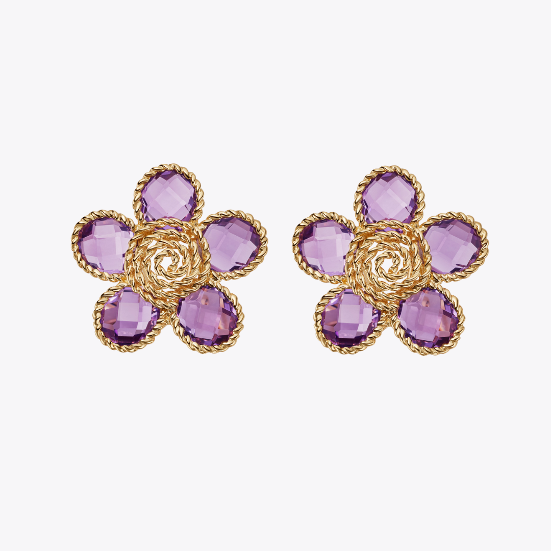 Florence Amethyst Flower Earrings