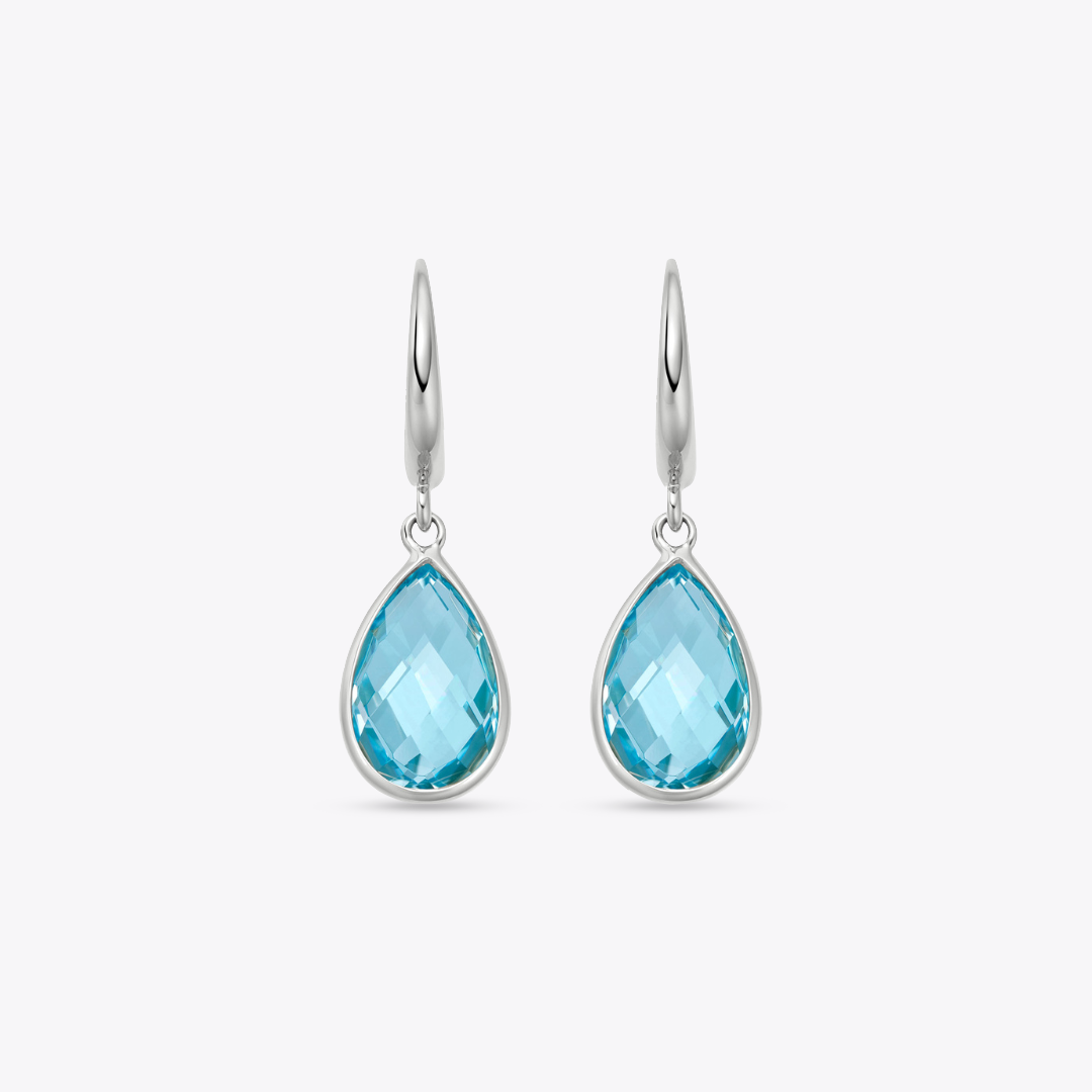 Kiki Classics Blue Topaz Pear Drop Earrings