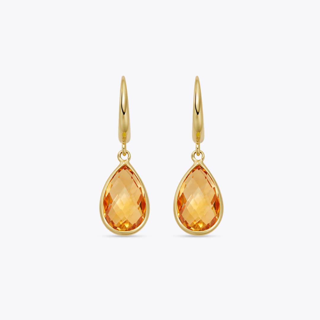 Kiki Classics Citrine Pear Drop Earrings