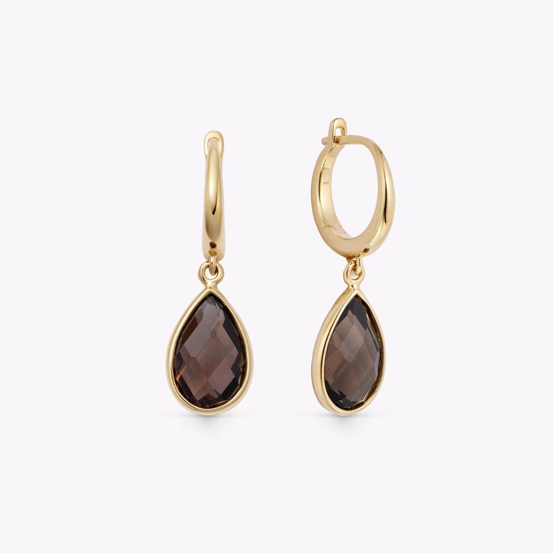 Kiki Classics Smoky Quartz Pear Drop Earrings