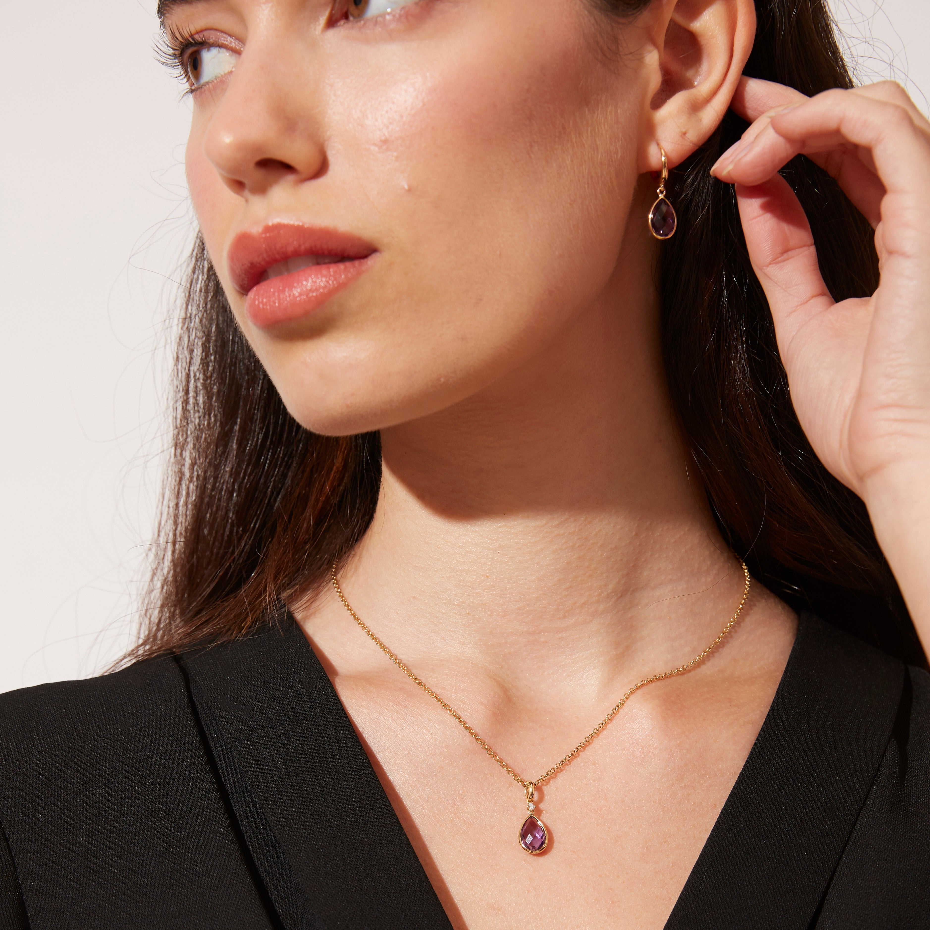 Kiki Classics Smoky Quartz Pear Drop Earrings