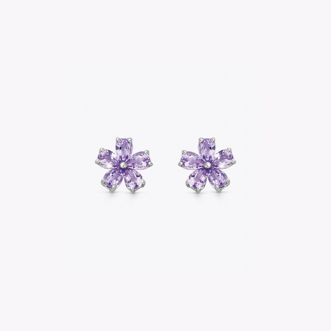 Petals Lavender Amethyst Studs