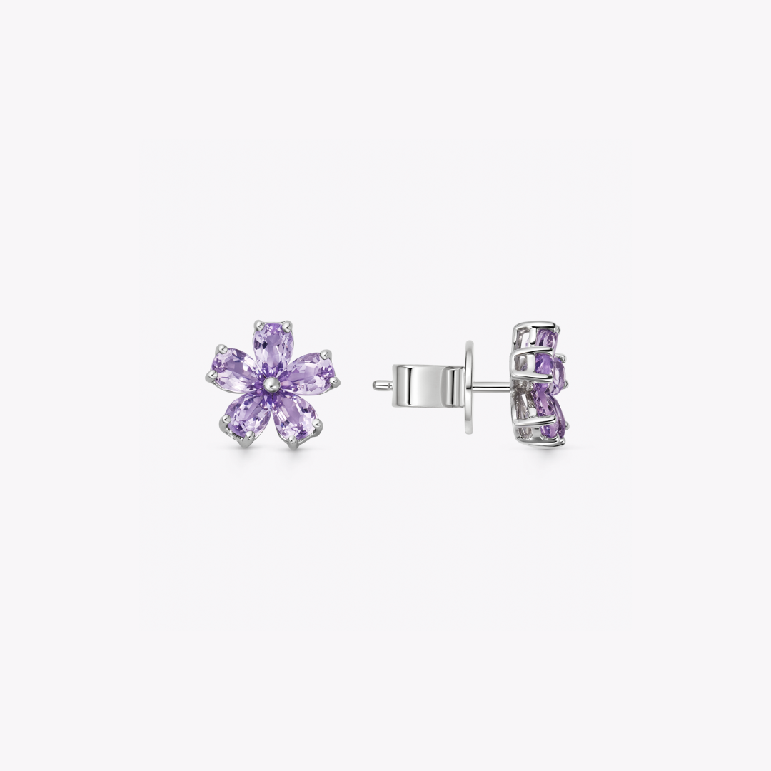 Petals Lavender Amethyst Studs