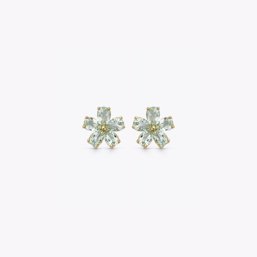Petals Green Amethyst Studs