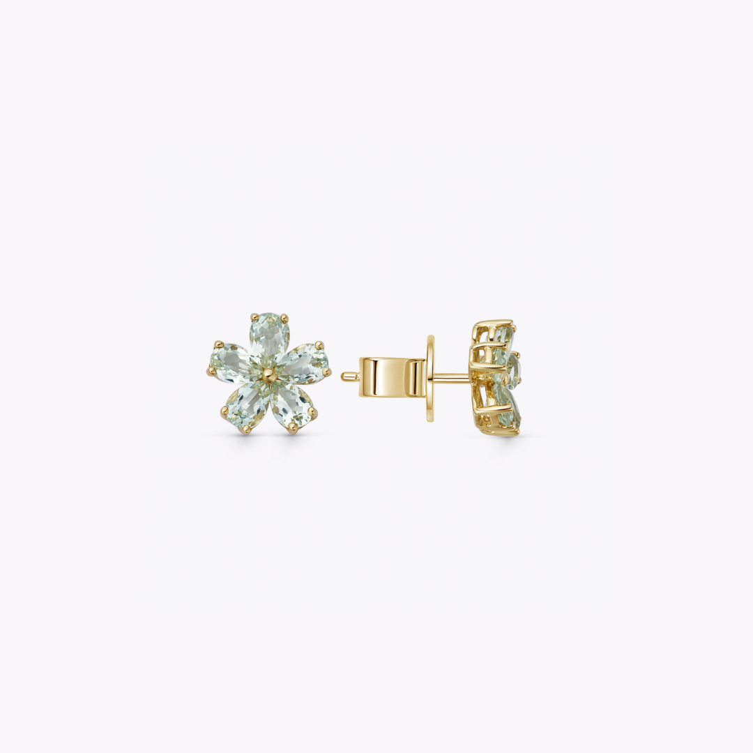 Petals Green Amethyst Studs