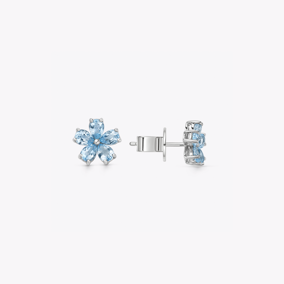 Petals Blue Topaz Studs
