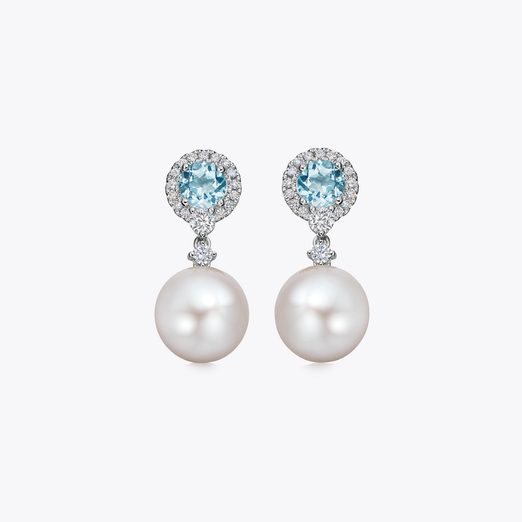 KIKI McDONOUGH◆Pearl トパーズ ダイヤモンド ピアス KIKI McDONOUGH◇Pearl トパーズ ダイヤモンド ピアス (KIKI
