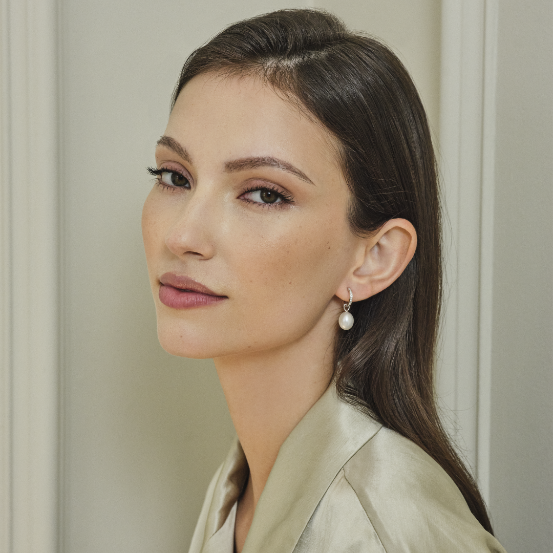 Kiki Classics Pearl and Diamond Detachable Earrings