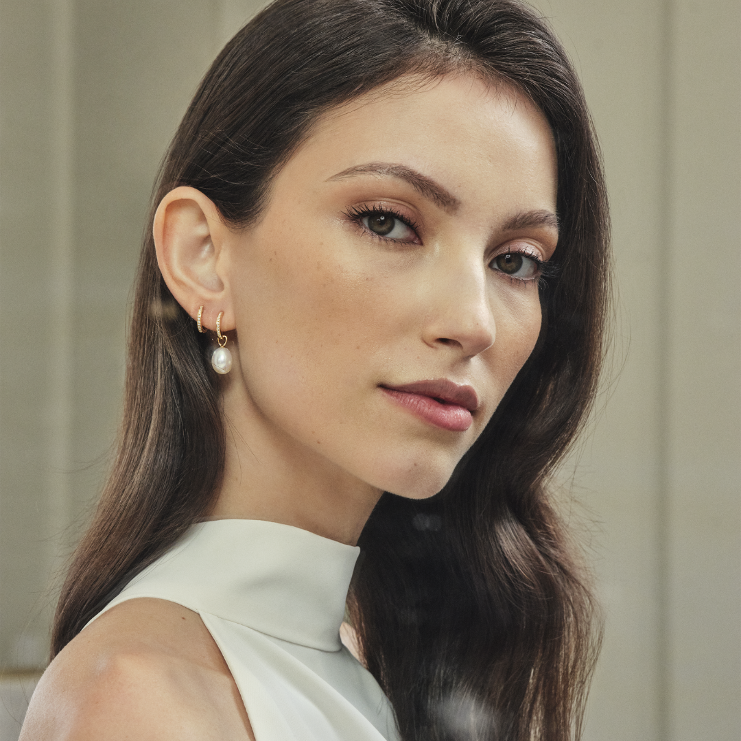 Kiki Classics Pearl and Diamond Detachable Earrings