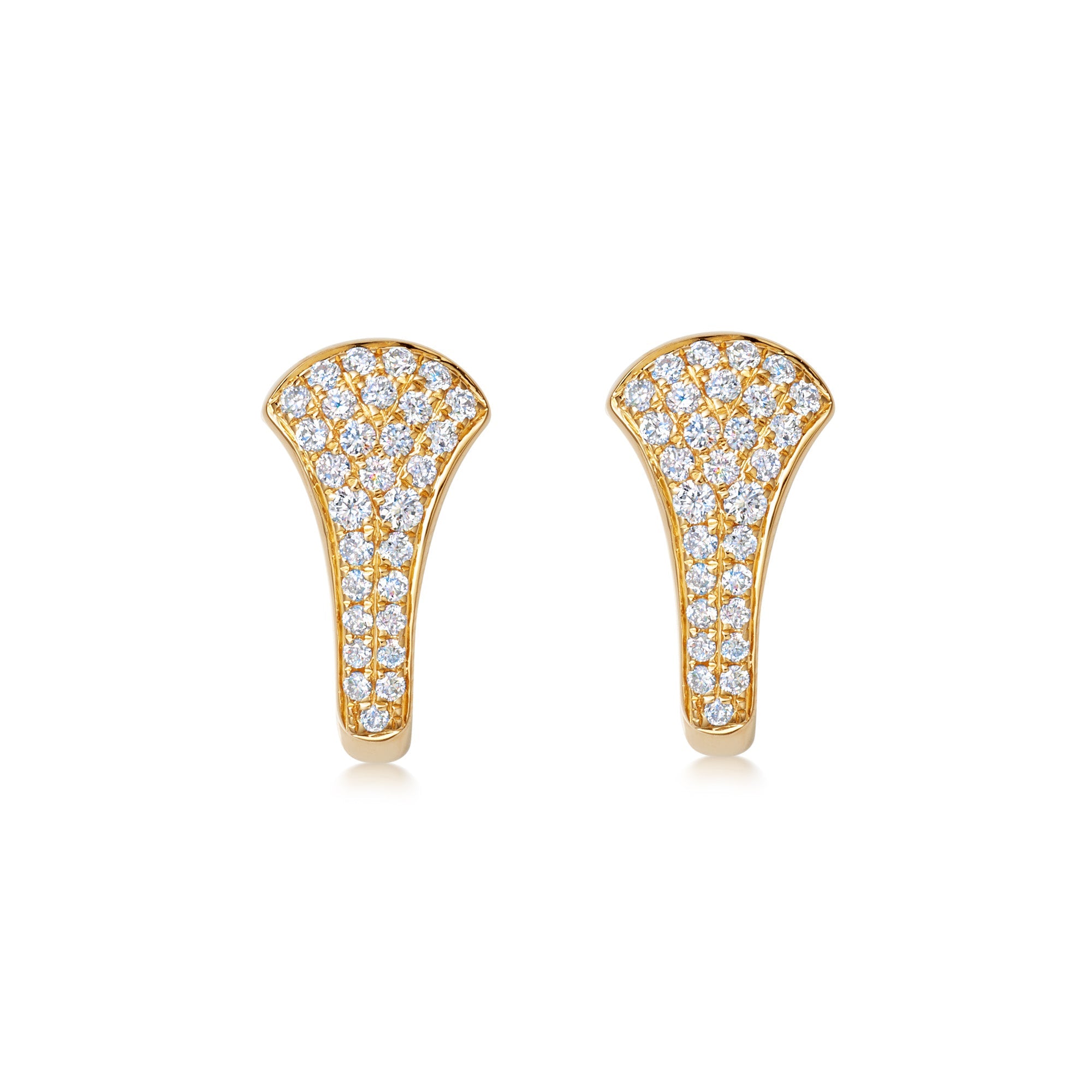Kiki Hoops Diamond Tapered Clip-On Earrings Yellow Gold