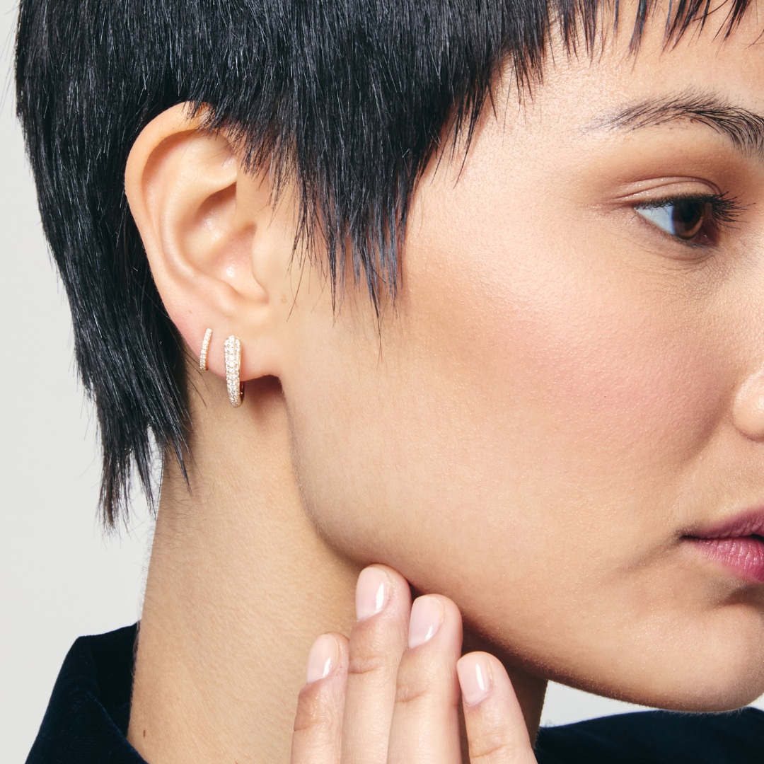 Kiki Hoops Mini Pave Diamond