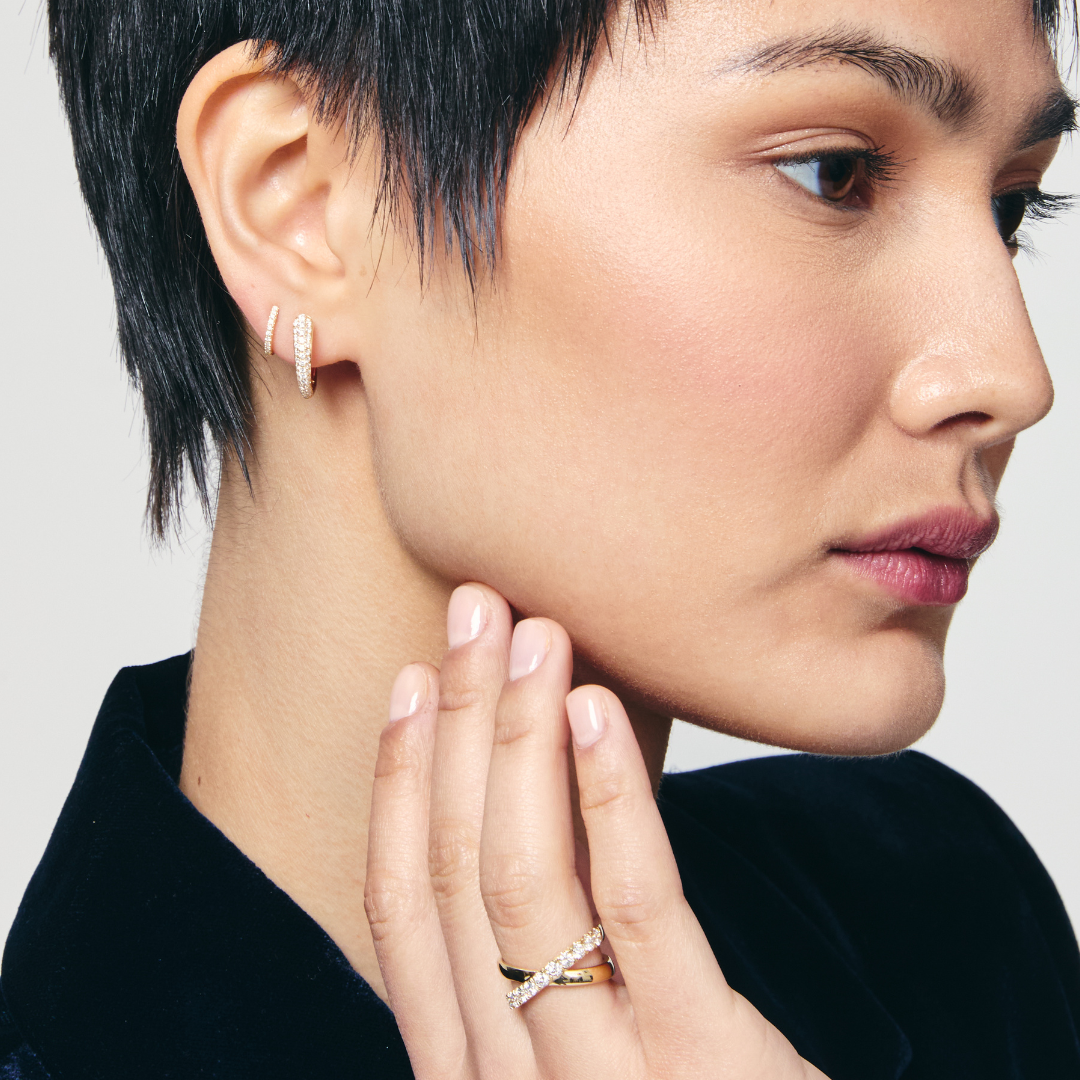 Kiki Hoops Diamond Large Tapered